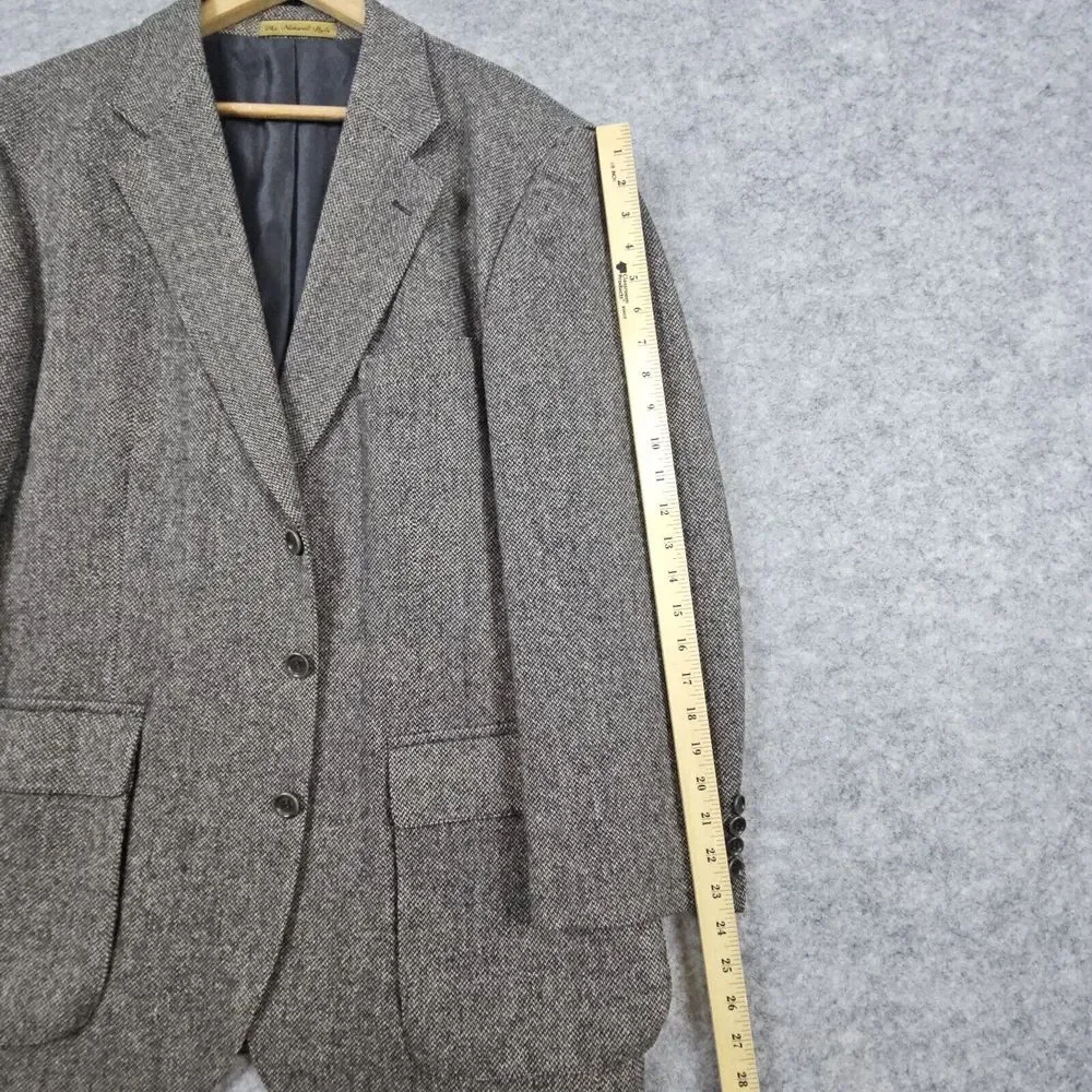 Nordstrom Natural‎ Style Men's Blazer Size 46 Gray Harris Tweed Large Tall